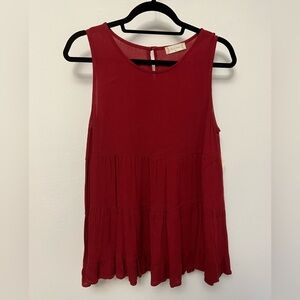 🆕 Altar’d State Burgundy Flowy Tiered Tank